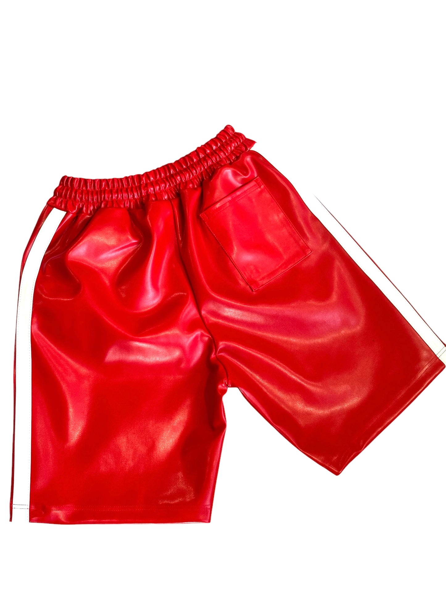 Leather Apple Red Shorts