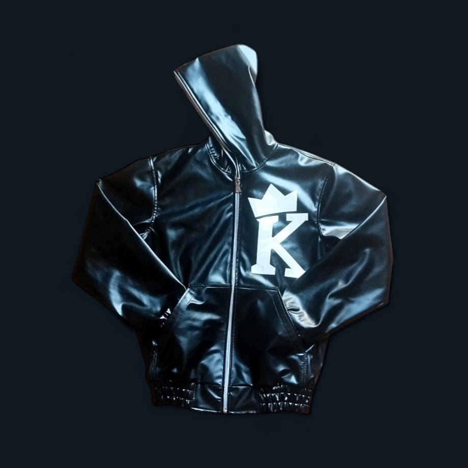 Royal Blood Kingz Black Leather Hoodie