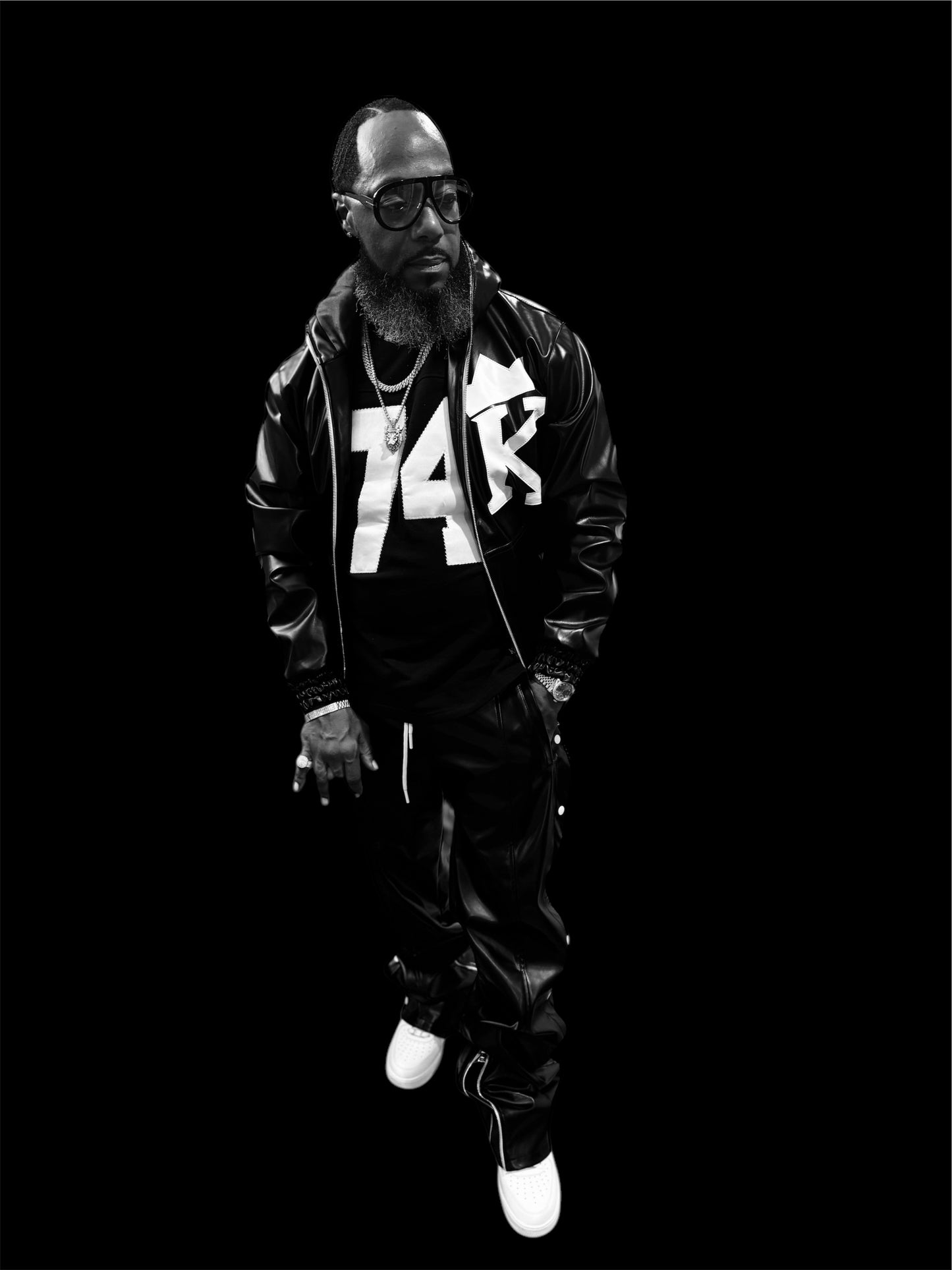 Royal Blood Kingz Black Leather Hoodie