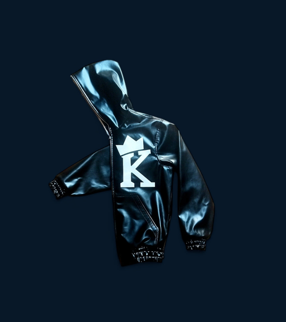 Royal Blood Kingz Black Leather Hoodie