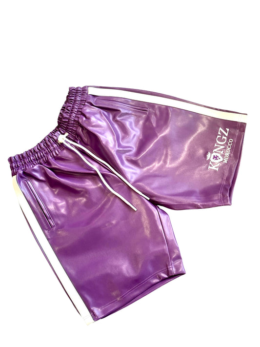 Leather Lavender Shorts