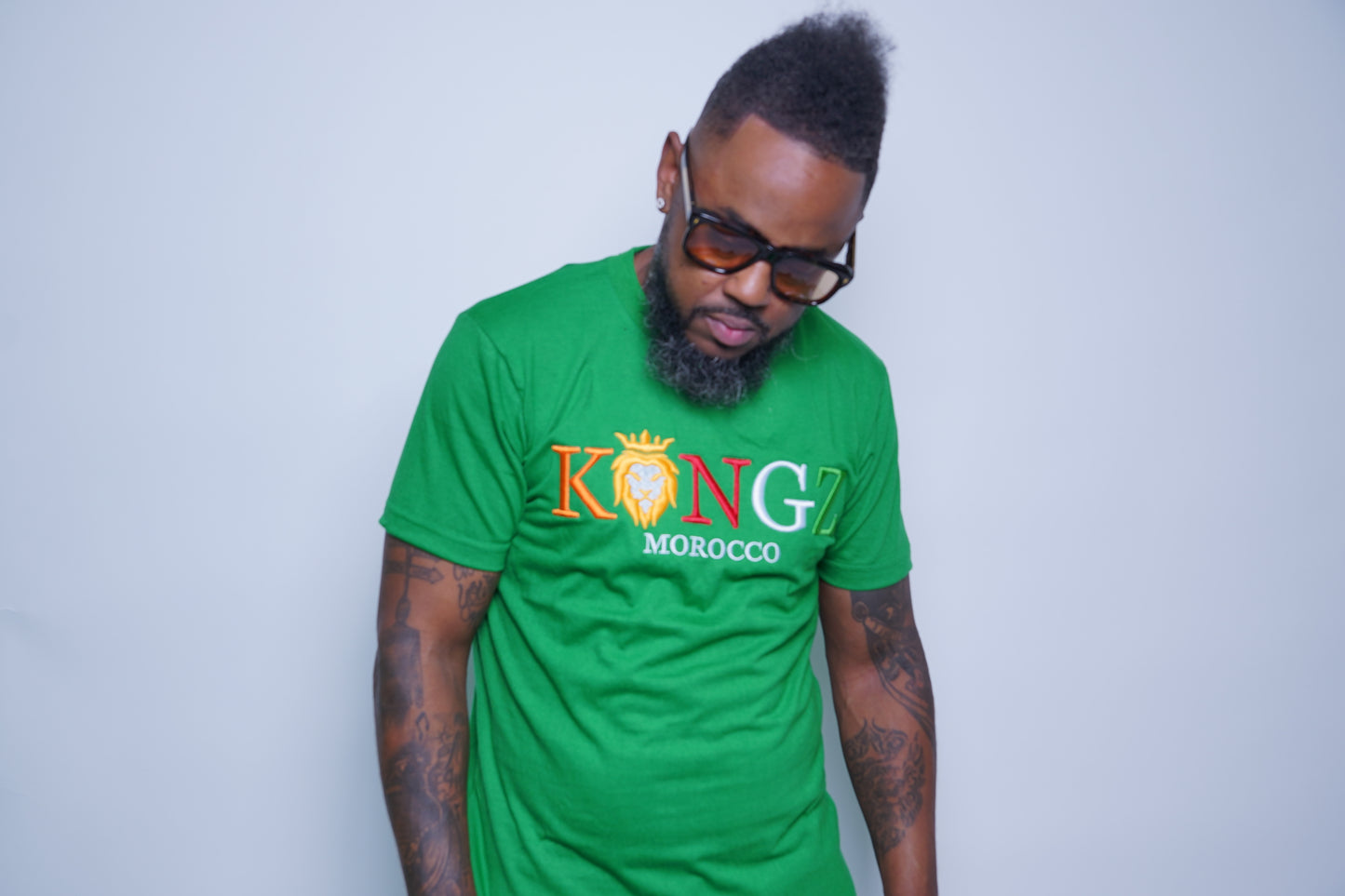 Kingz Green Multi Colored Logo T—Shirt