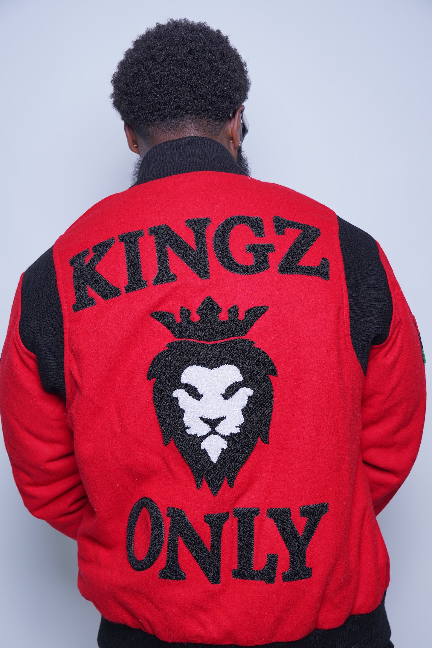 Kingz Live Forever Red and Black Varsity Jacket